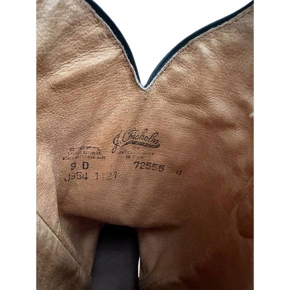 J Chisholm Leather Cowboy Western Boots Size US 9D UK 8 Brown - Picture 8 of 8